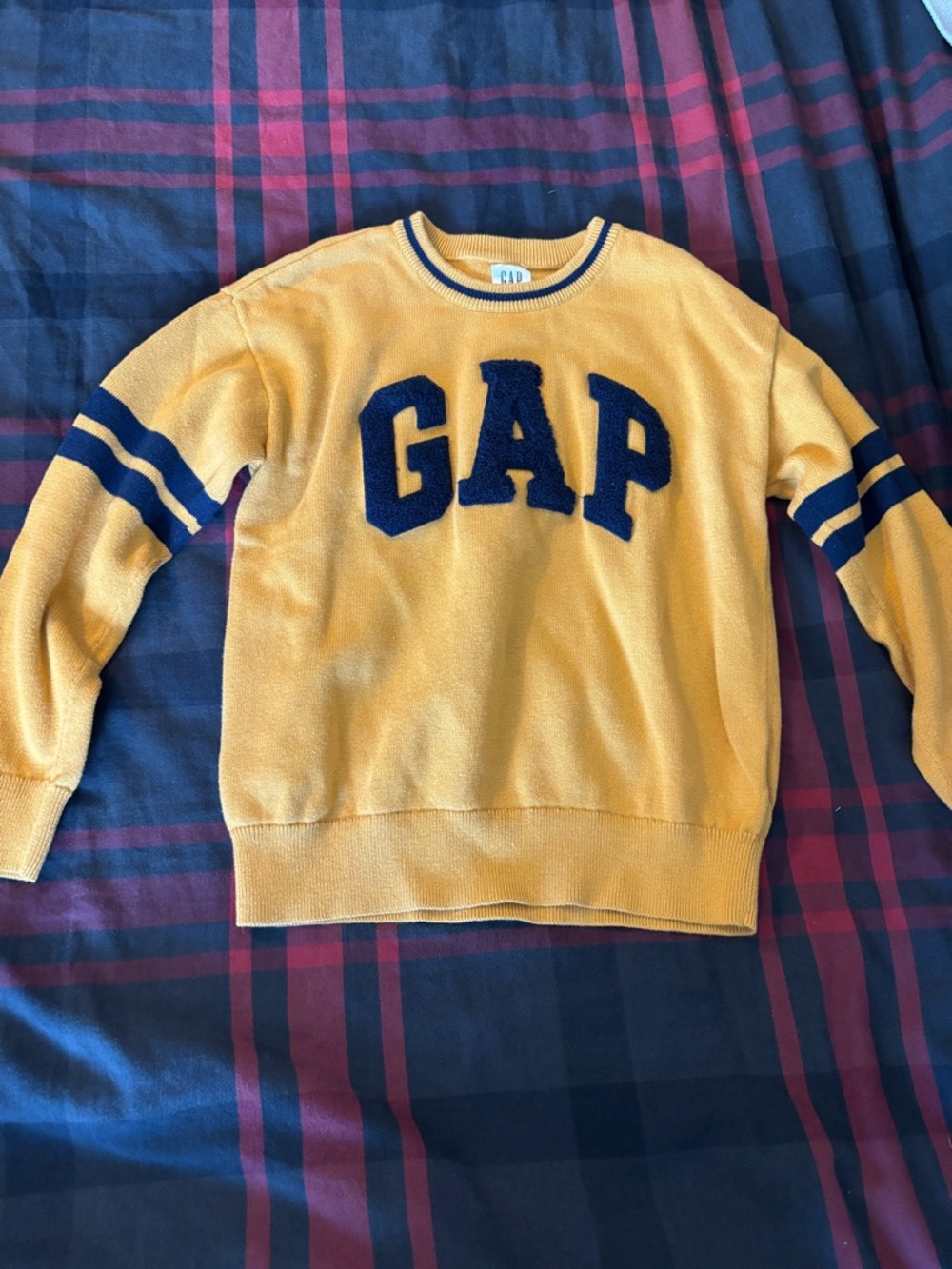 GAP children’s Yellow Crewneck Sweater with Navy Appliqué